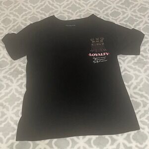 RGSTR Mens Black Loyalty Graphic Print Crew Neck Short Sleeve T Shirt‎